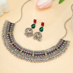 Bohemian Vintage Bell Shaped Earrings, Necklace for festivals and traditional
